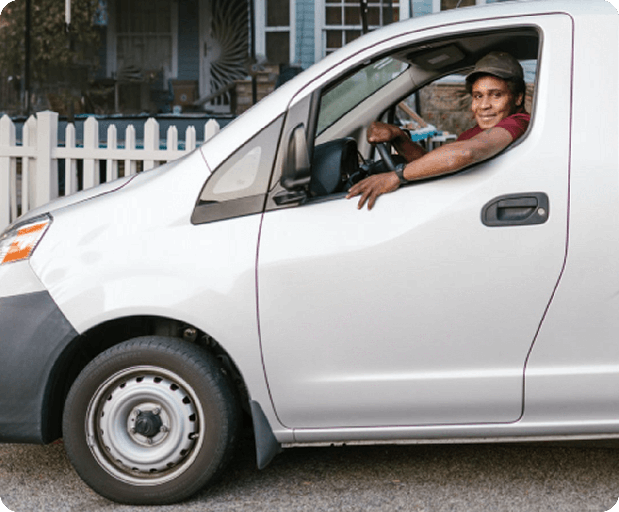 Driver working with confidence because he has insurance for his liability constructor's car.