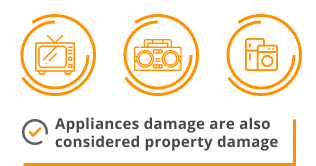 Appliances damages are also considered property damage