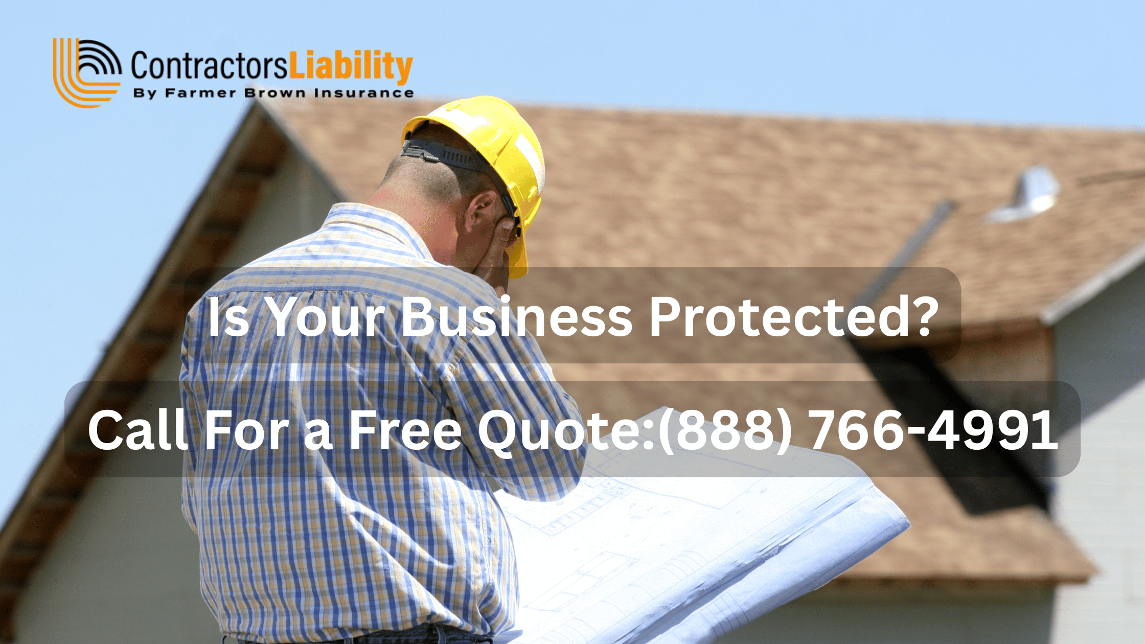 General contractor protected by contractors liability insurance as he looks over plans