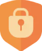 Icono Naranja De Un Escudo Con Un Candado