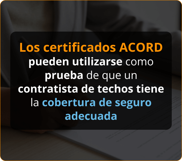 Infografico de Certificados ACORD para Contractos de Roofing en California
