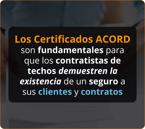 Infografico de Certificados ACORD para Contratistas de Roofers en Massachusetts
