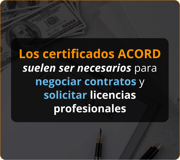 Infografico de Certificados ACORD para Contratistas de Roofers en Missouri