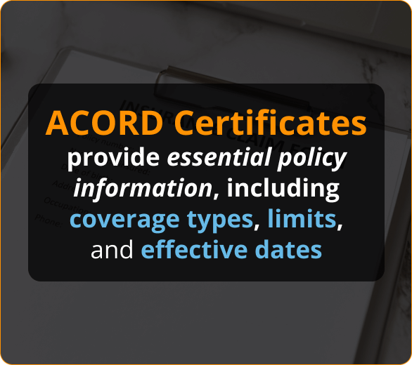 Infografico de Certificados ACORD para Roofers en Washington