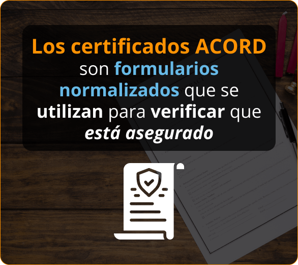 Infografico de Certificados ACORD para contratistas en Sarasota