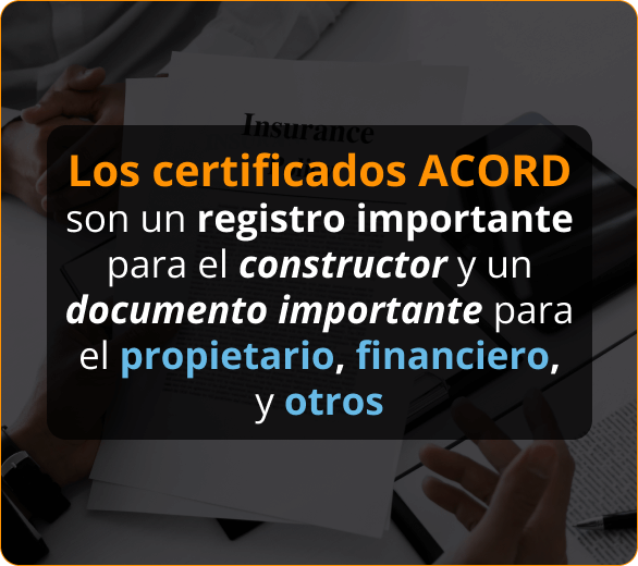 Infografico de Certificados Acord Para Contratistas en Tampa