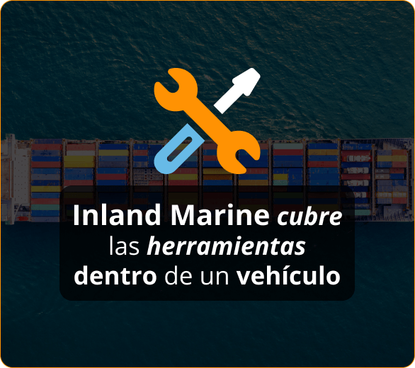 Infografico de inland marine cubre las herramientas dentro de un vehiculo