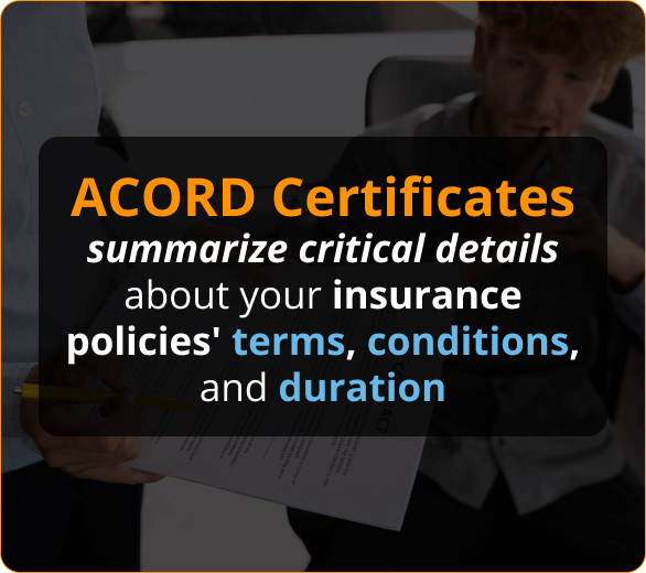 Infographic of ACORD Certificates for Contractors in Clearwater, FL