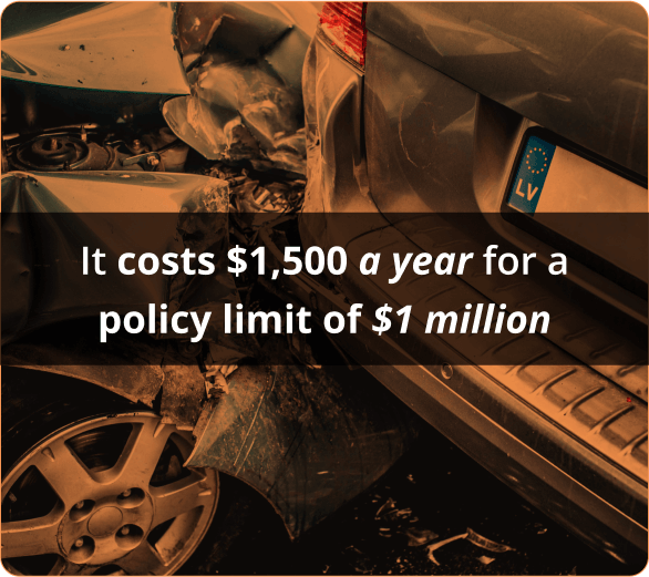 Infographic of It costs $1,500 a year for a policy limit of $1 million