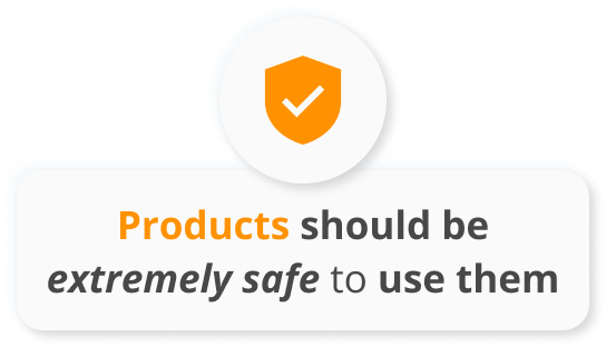 Infographic of Products should be extremely safe to use them