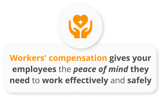 Infographic of Workers' compensation gives your employees the peace of mind they need to work effectively and safely