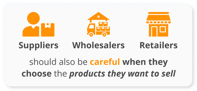 Infographic of suppliers wholesalers retailers should also be careful when they choose the products they want to sell