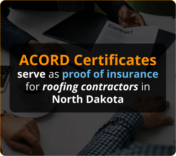 Infographics of ACORD Certificates for Roofing Contractors in North Dakota