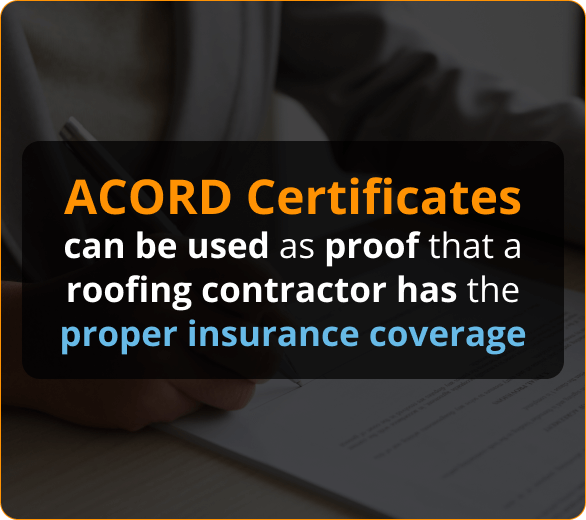 Infographics of ACORD Certificates for Roofing contractors in California