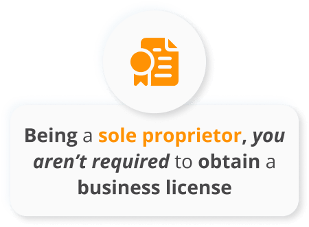 Infographics of Being a sole proprietor, you aren’t required to obtain a business license