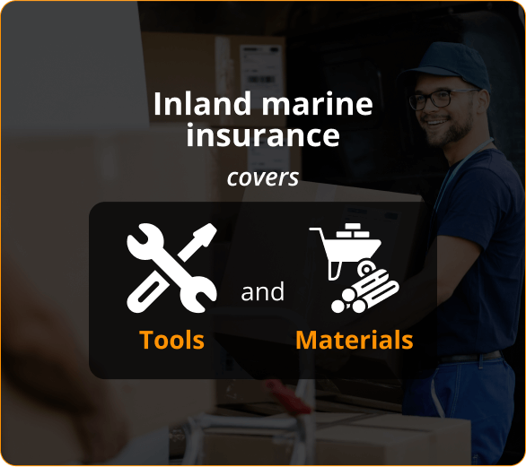 Infographics of Inland marine insurance covers tools and materials