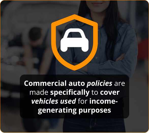 Infographics of commercial auto policies are made specifically to cover vehicles used for incomes generating purposes