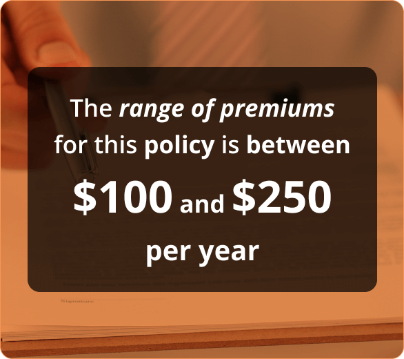 Infografía de El rango de primas para esta póliza está entre 100usd y 250usd al año