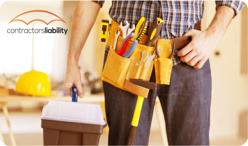 Man confidently holding Contractors Liability tools