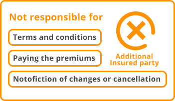Not responsible for terms and conditions, paying the premiums and notification of changes or cancellation