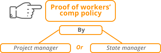 Proof of workers comp policy by project manager or state manager