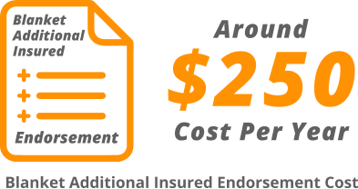 The cost to add additional insured varies by the insurance company but can be as litte as 250
