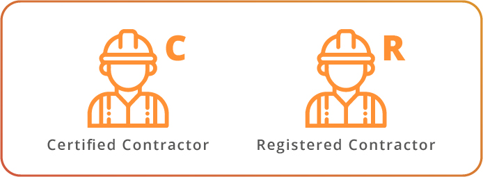 C certified contractor R registered Contractor