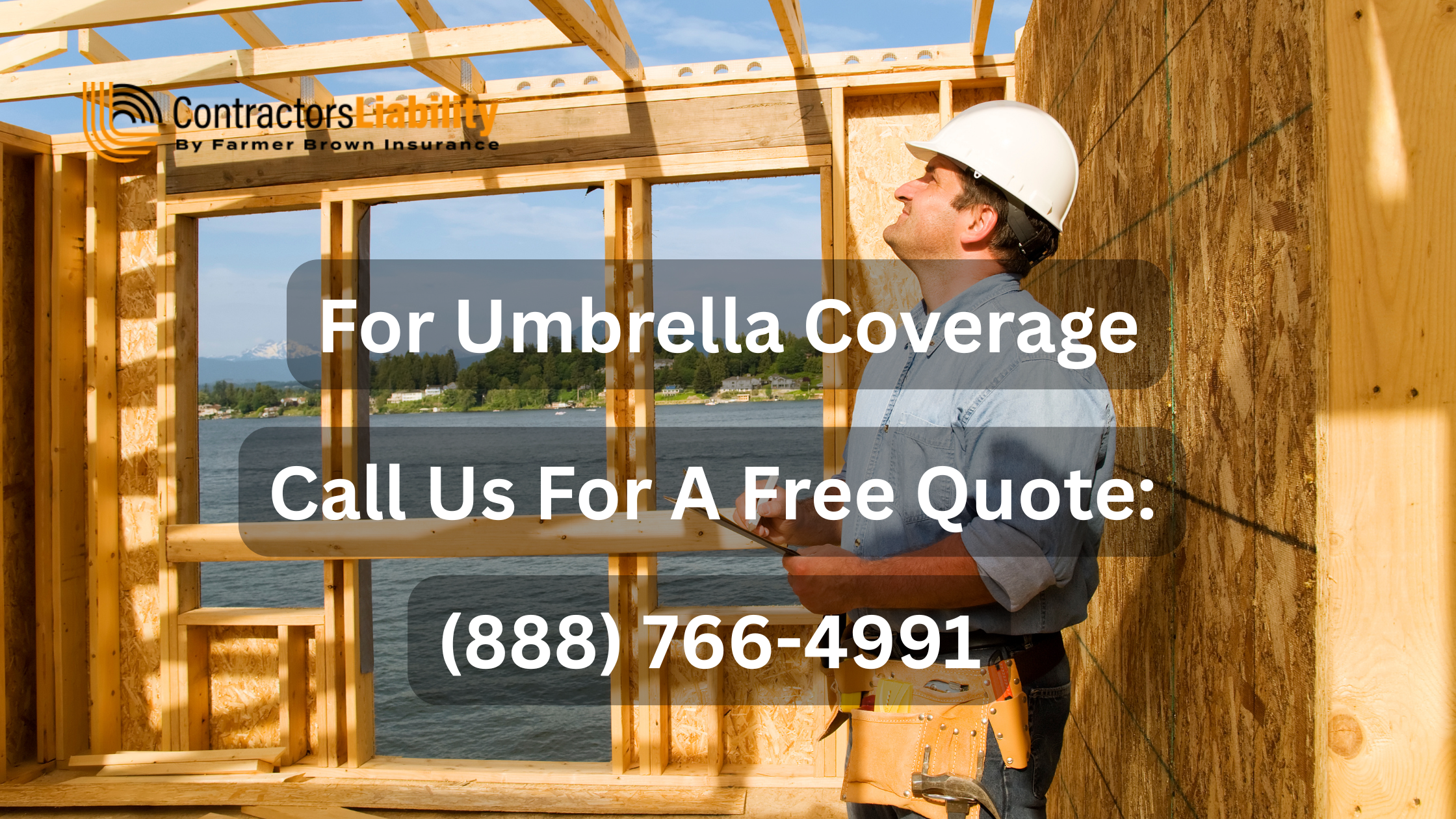 General Contractor confidently working on a job site protected by umbrella insurance coverage
