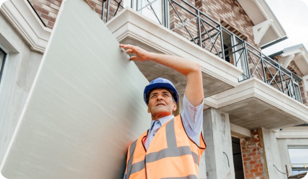 Contractor doing the first steps in the beautification of any home.